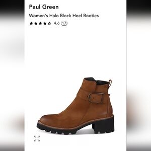 Paul Green Women's Brown Block Heel Booties